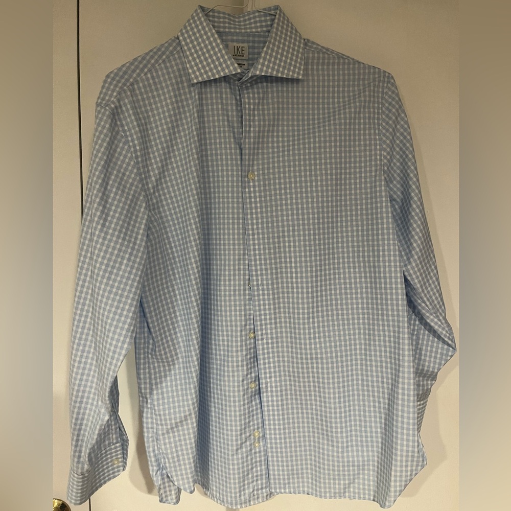 Ike Light Blue Gingham Button Down - image 1